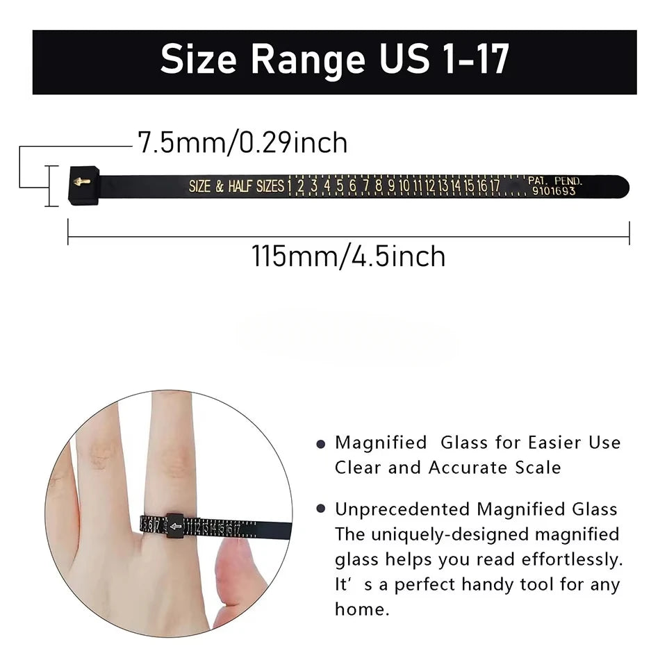 1-17 US Size Ring Sizer Measuring Set Finger